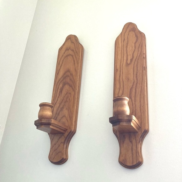 Wooden wall sconces tapered candles - Picture 3 of 6